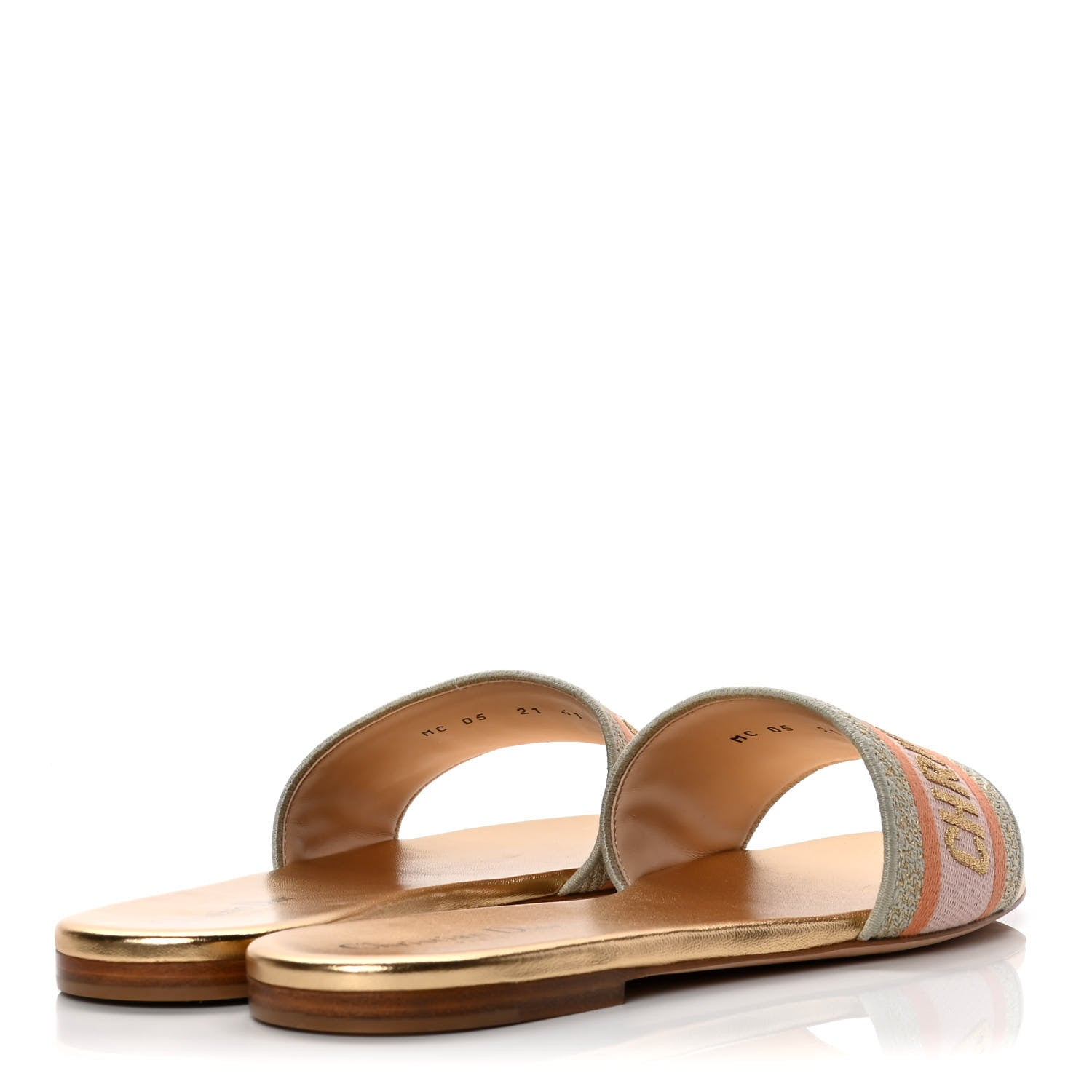 Christian Dior Cotton Embroidered Dway Mules Slide Sandals 41 Platinum 4 of 10