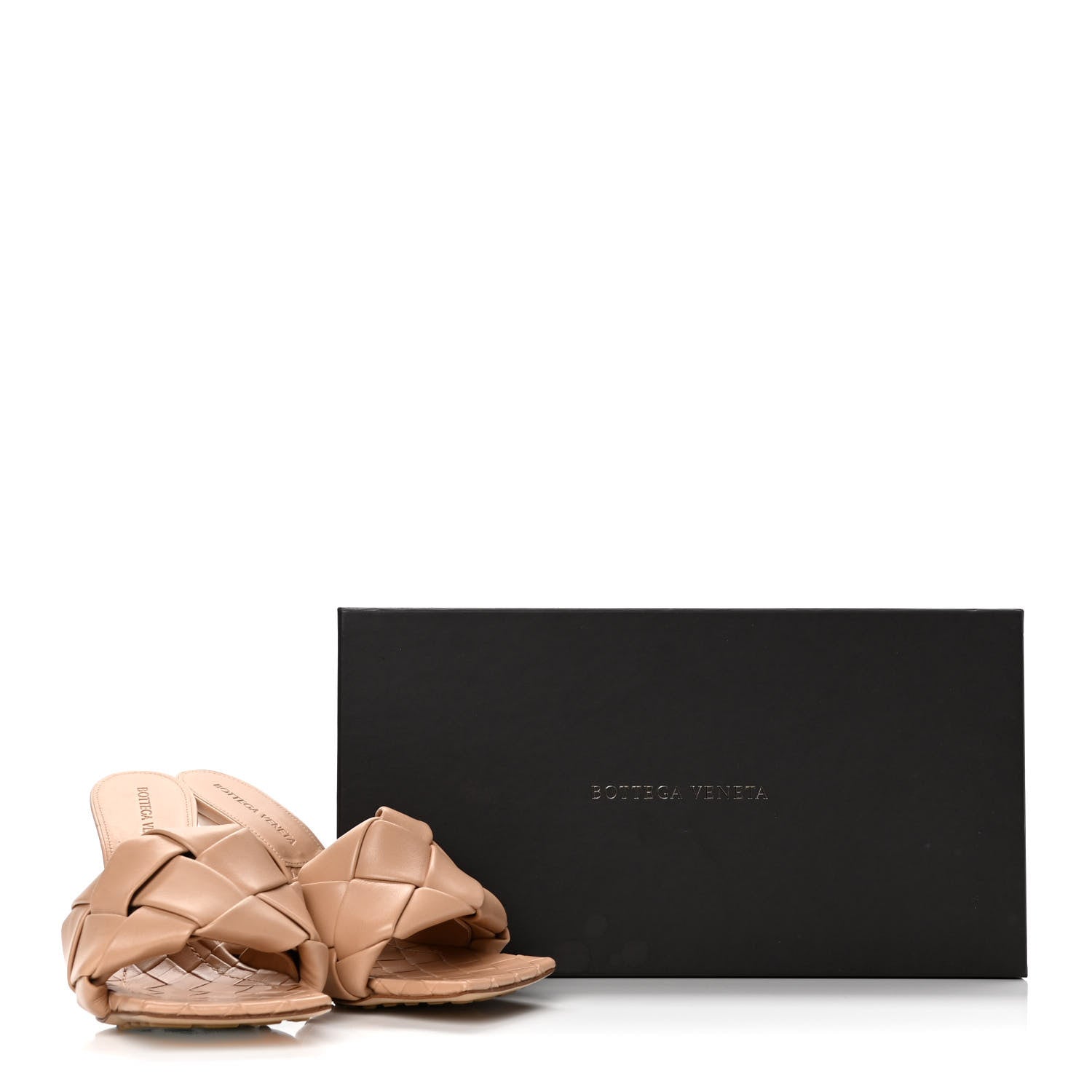 Bottega Veneta Nappa Maxi Intrecciato Lido Mule Sandals 37.5 Cipria 10 of 10