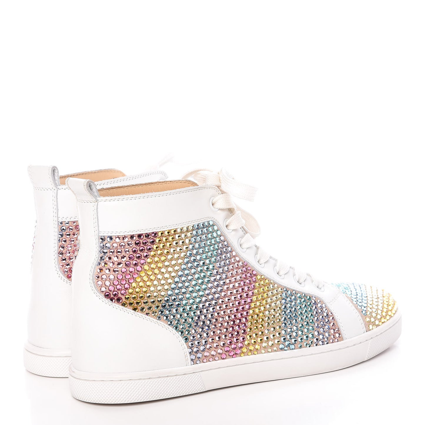 Veau Velours Calfskin Crystal Womens Rainbowbip Flat Sneakers 36 Version Multi