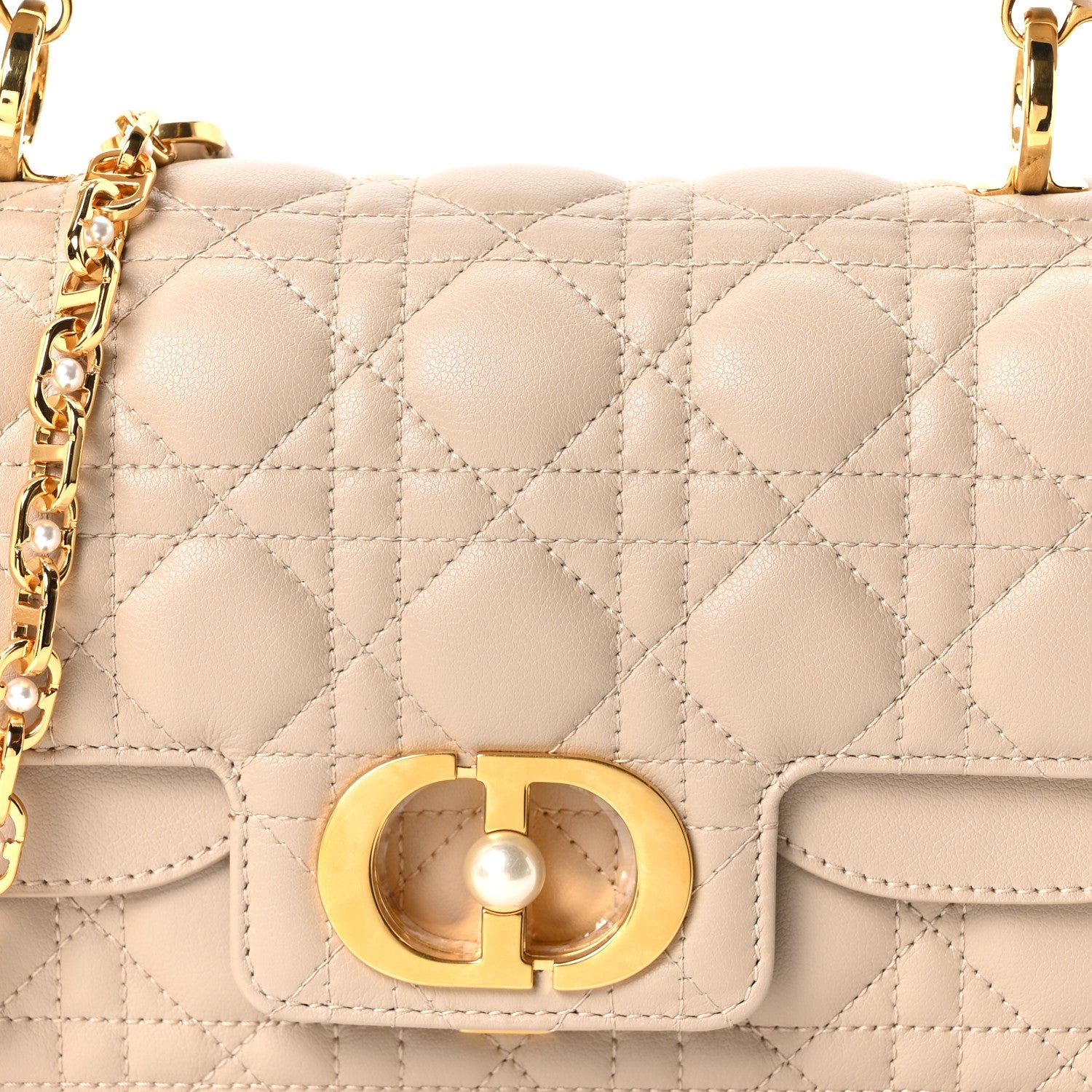 Christian Dior Lambskin Cannage Small Jolie Top Handle Bag Powder Beige Latte 15 of 19
