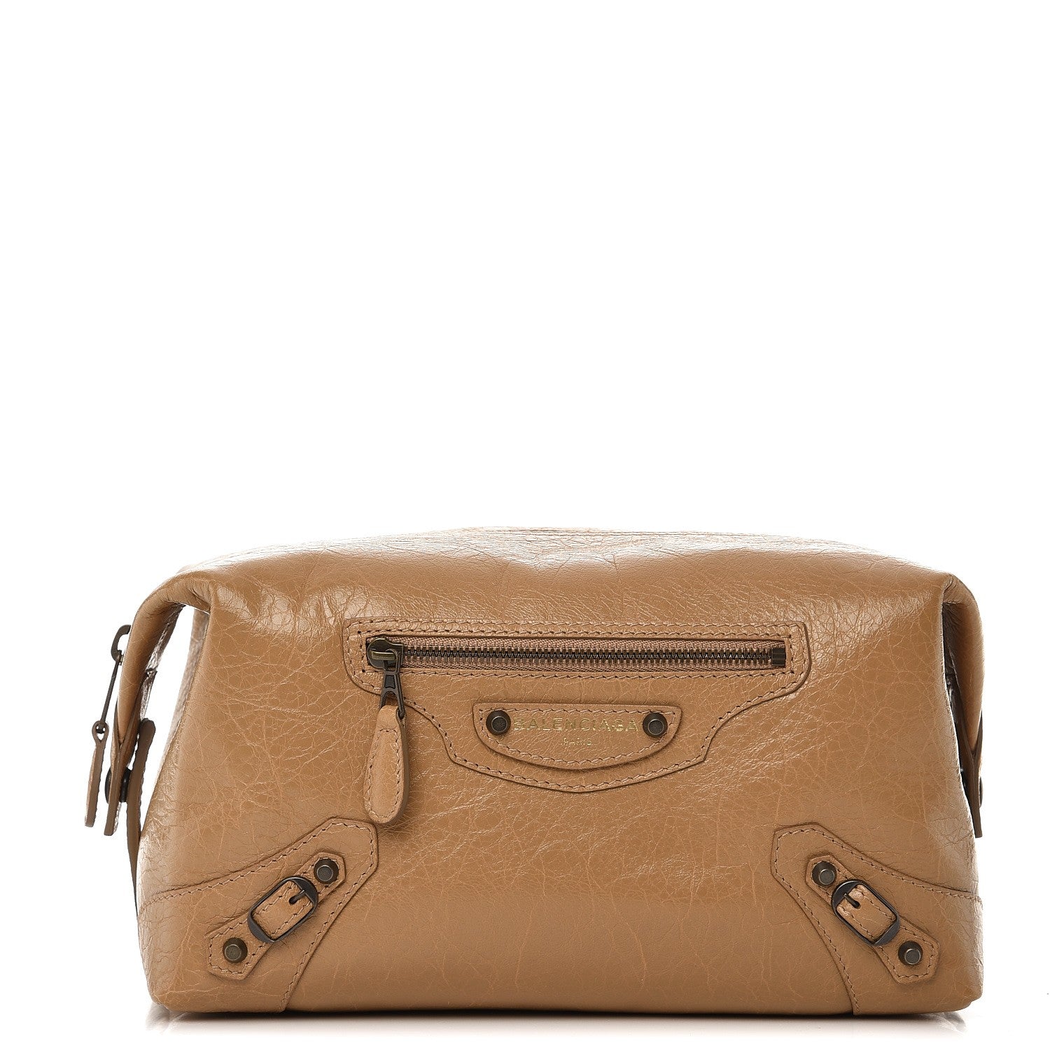 Balenciaga Agneau Classic Hardware Trousse Vanity Case Beige Nougatine 1 of 8