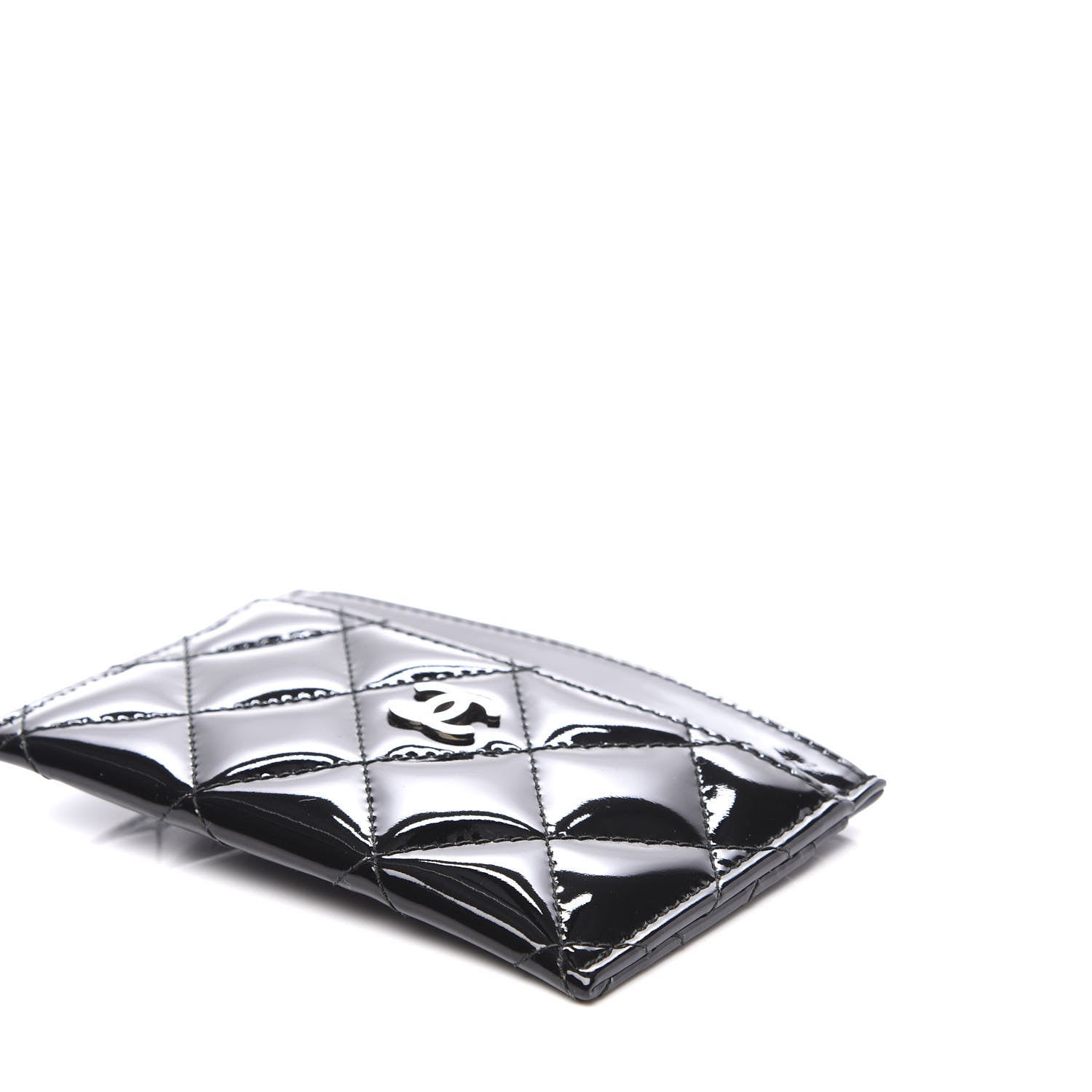 Chanel Patent Calfskin Quilted Card Holder Black 6 of 9
