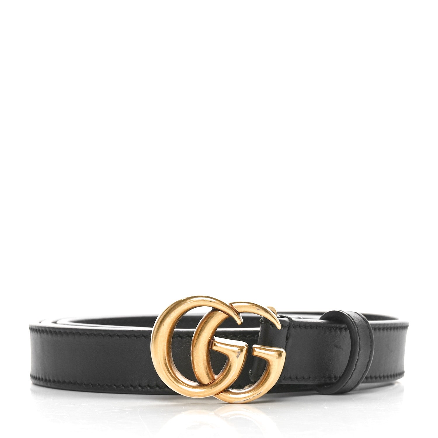 Gucci Calfskin Double G 20mm Belt 85 34 Black 1 of 4