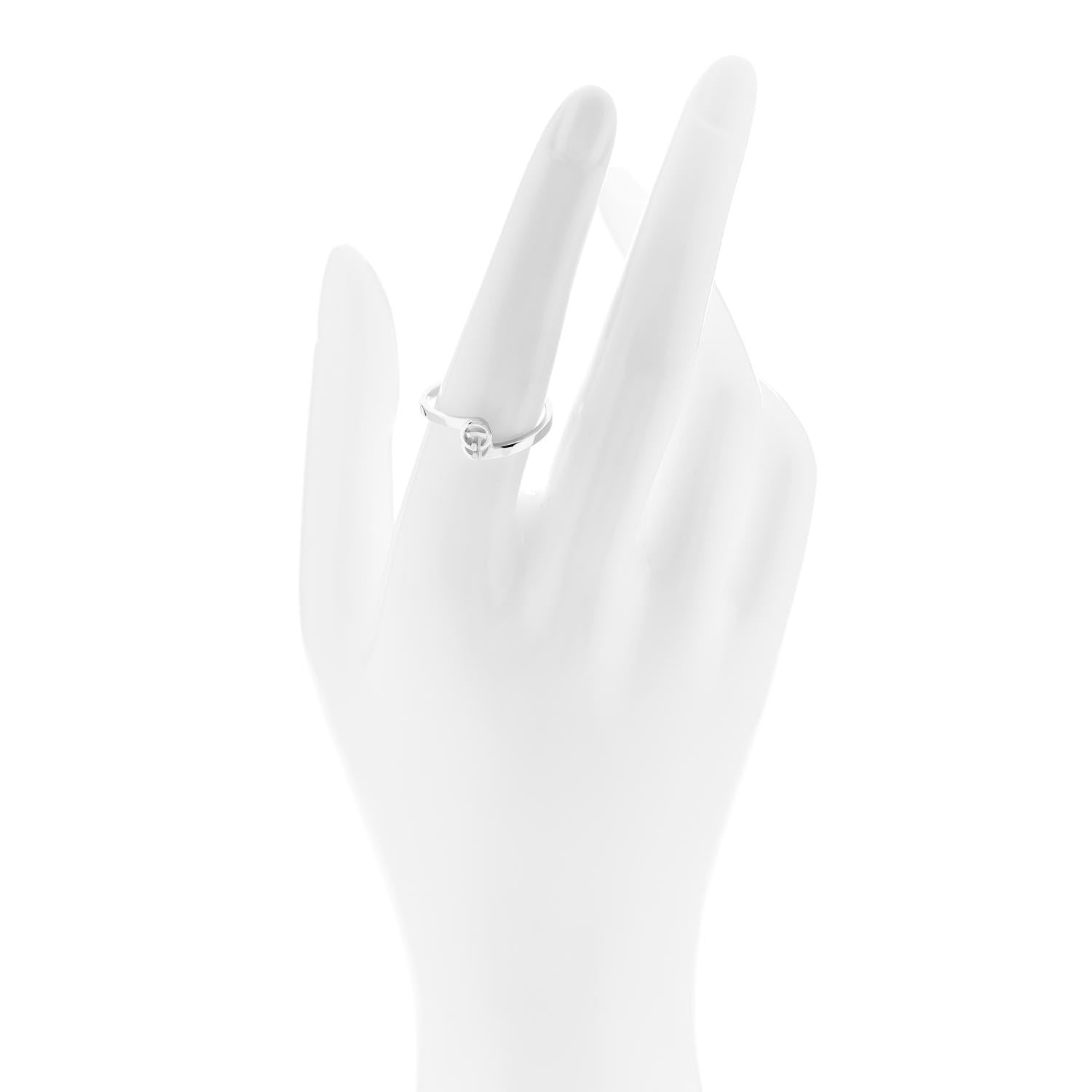 Gucci 18K White Gold Running G Ring 56 7.5 2 of 7