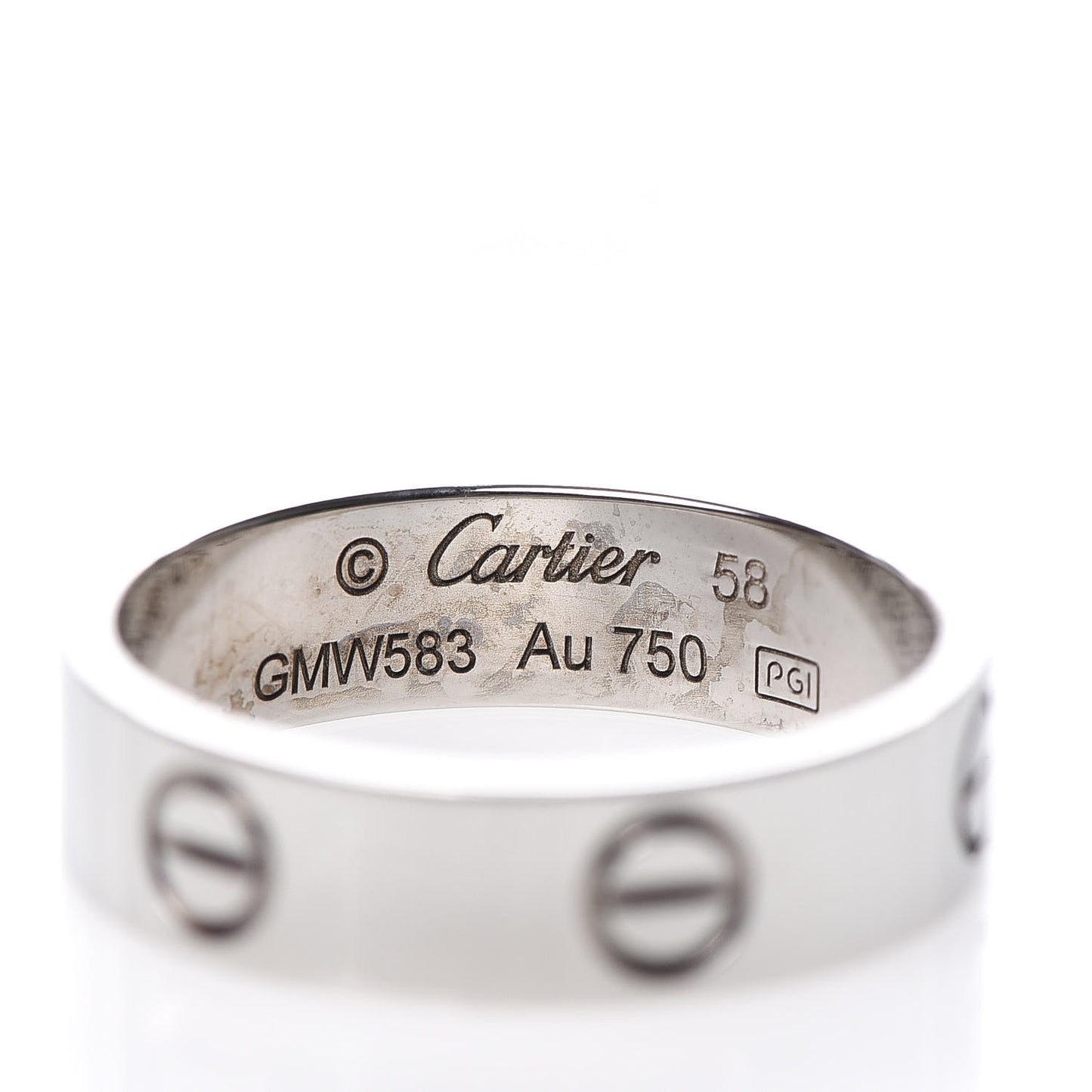 18K White Gold 5.5mm LOVE Ring 58 8.25