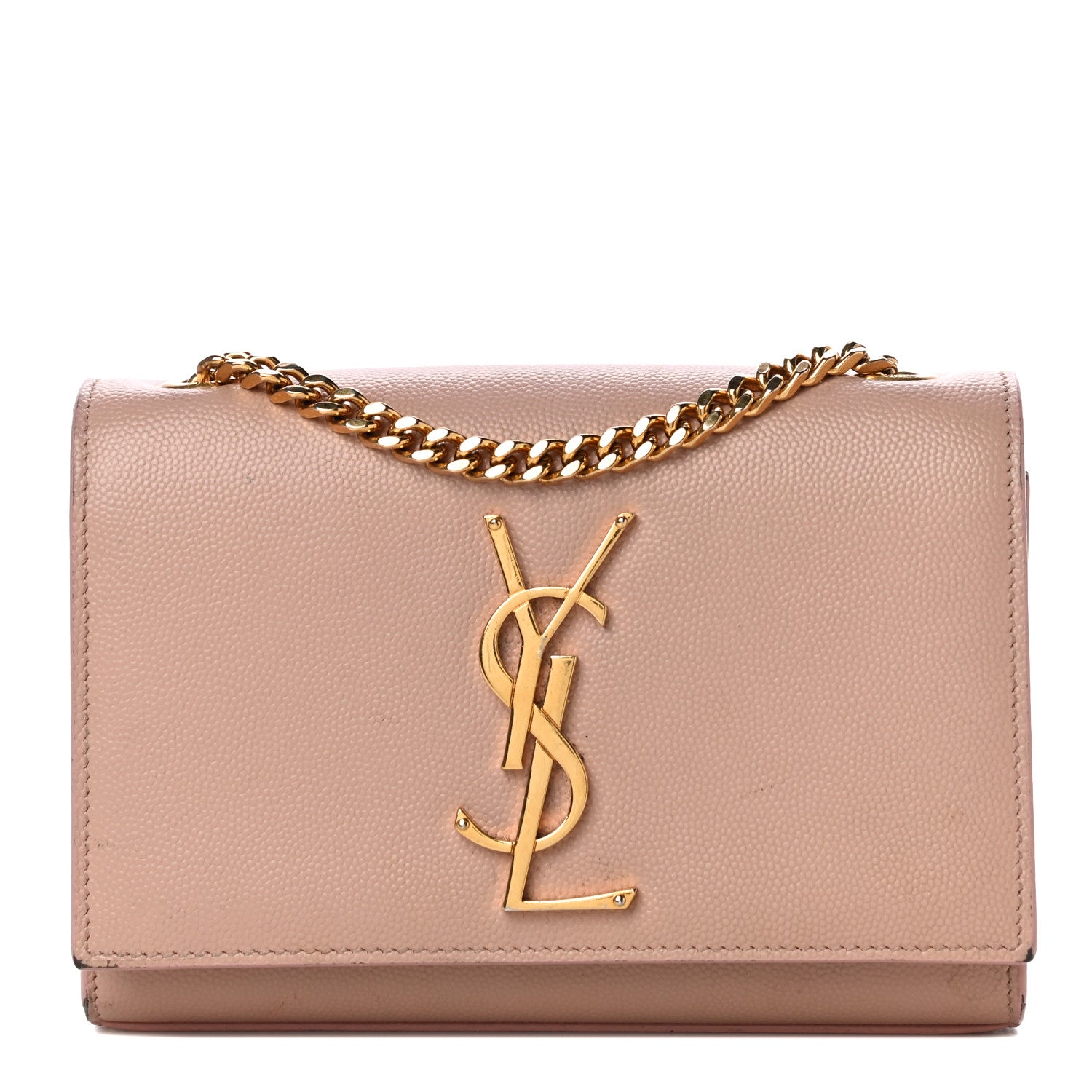 Saint Laurent Grain De Poudre Small Monogram Kate Satchel Pale Blush 1 of 16