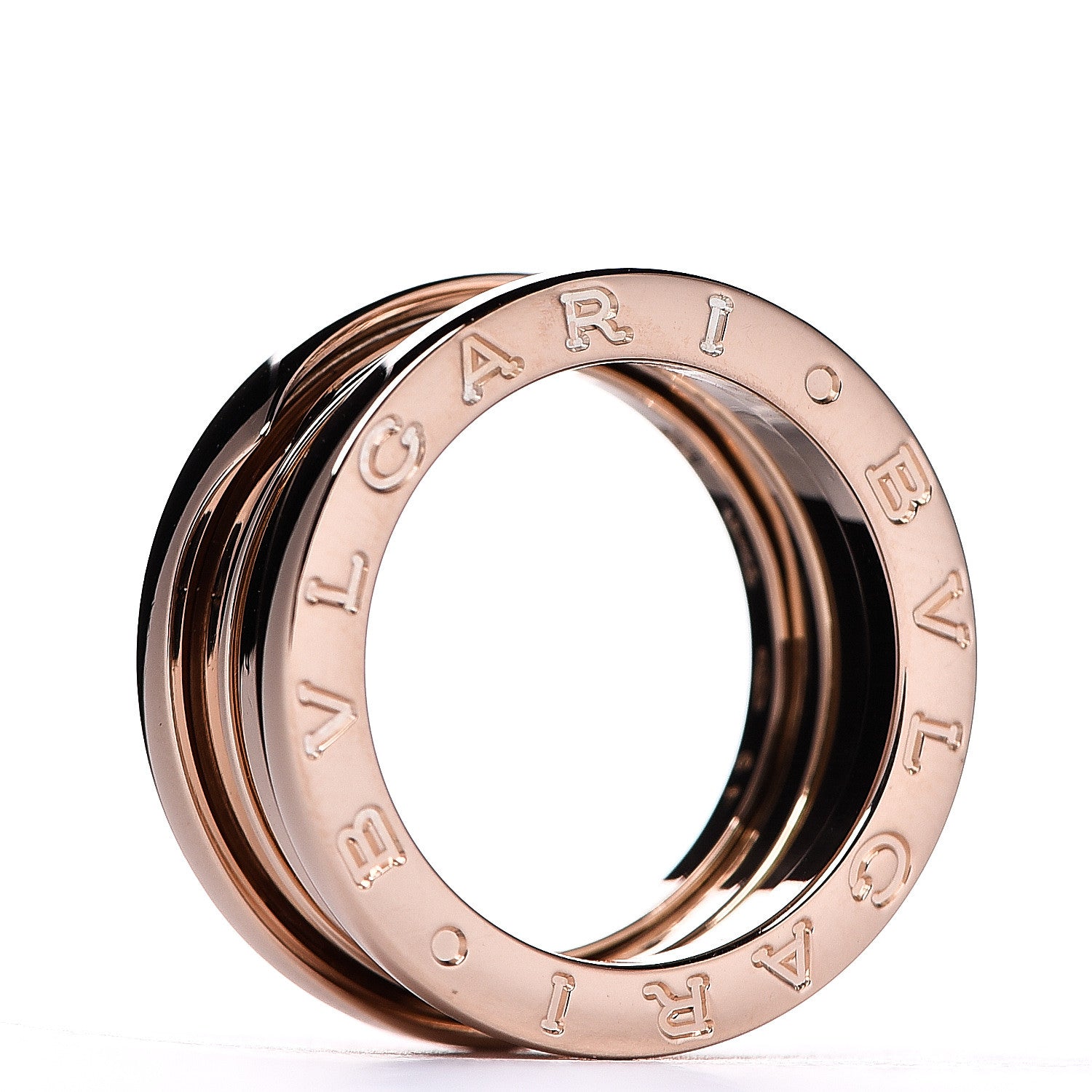 Bulgari 18K Rose Gold B.Zero1 Three-Band Ring 49 4.75 3 of 4
