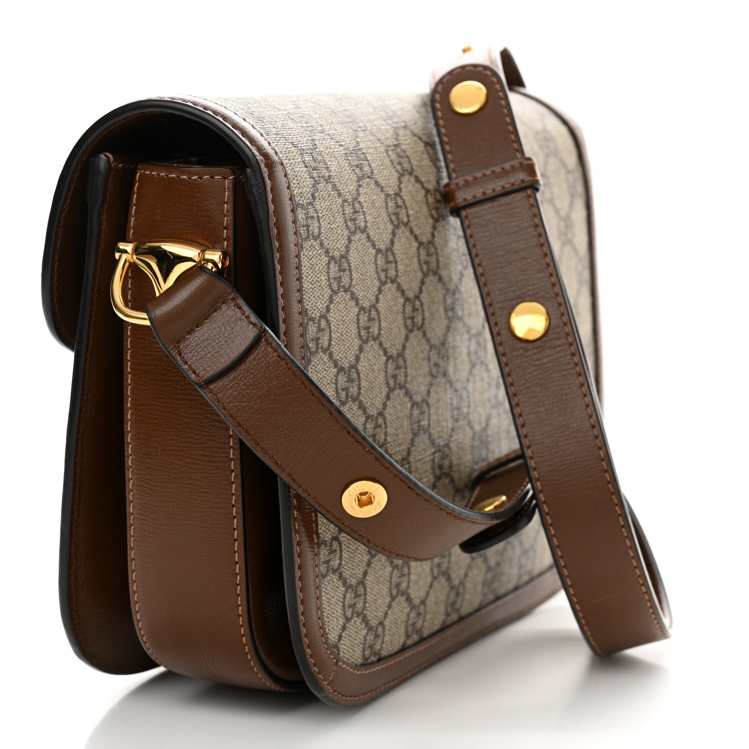 Gucci GG Supreme Monogram Horsebit 1955 Shoulder Bag Beige Brown Sugar 3 of 16