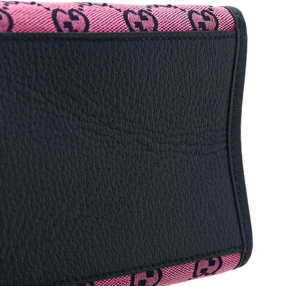 Gucci Monogram Multicolor Textured Dollar Calfskin Small Retro Interlocking G Tote Bag Pink Blue 13 of 13