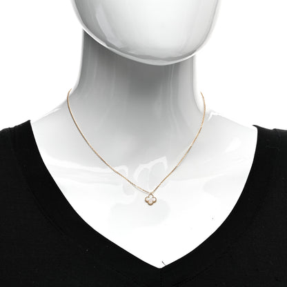 Van Cleef & Arpels 18K Yellow Gold Mother of Pearl Sweet Alhambra Pendant Necklace 2 of 6