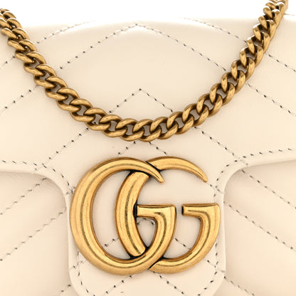 Gucci Calfskin Matelasse Super Mini GG Marmont Shoulder Bag White 12 of 14