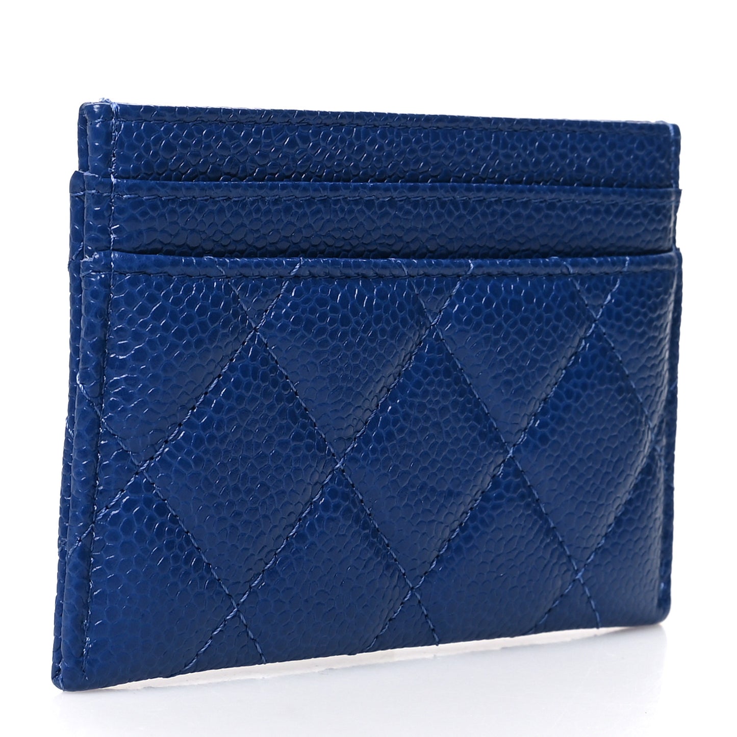 Caviar Quilted Incognito Card Holder Blue