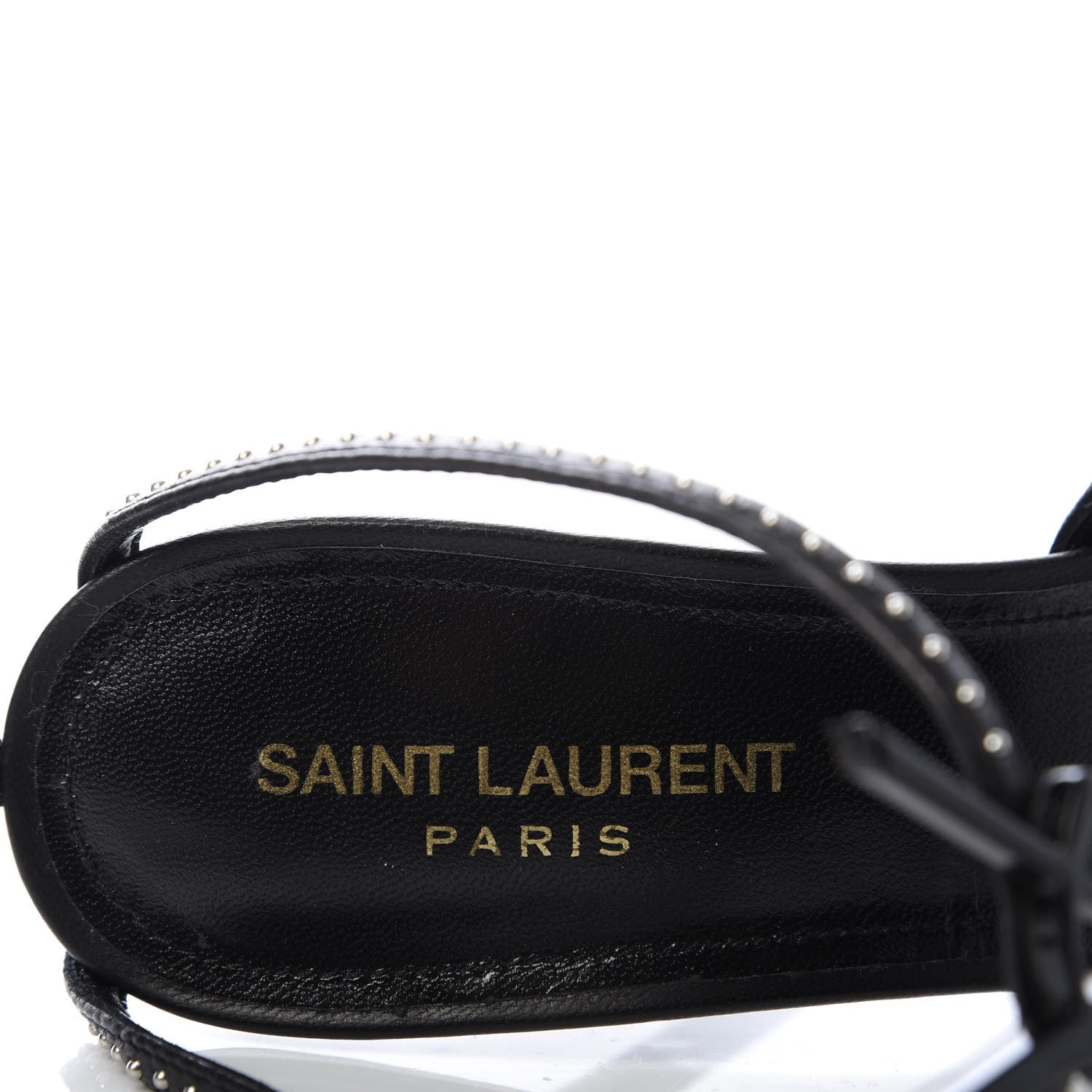 Saint Laurent Calfskin Studded Cassandra 110 Sandals 39 Black 7 of 9