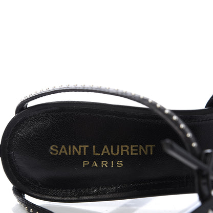 Saint Laurent Calfskin Studded Cassandra 110 Sandals 39 Black 7 of 9