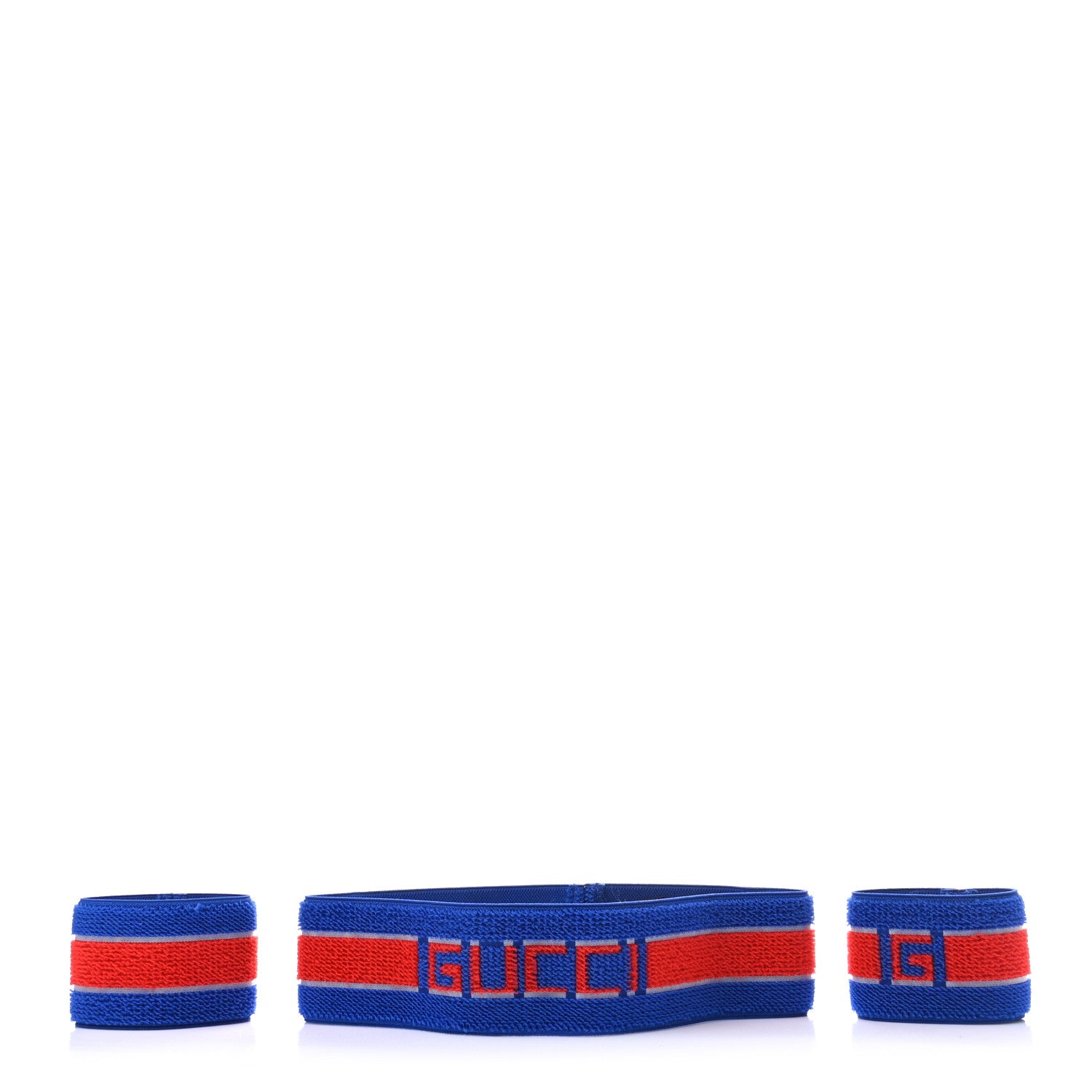 Gucci Cotton Logo Headband and Wrist Set M Blue Orange 1 of 8
