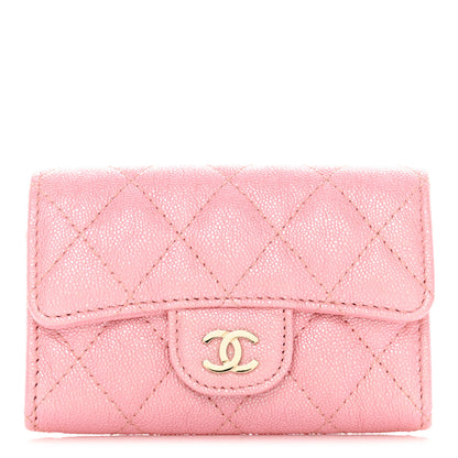 Chanel Iridescent Caviar Quilted Flap Card Holder Rose Pink 1 of 12