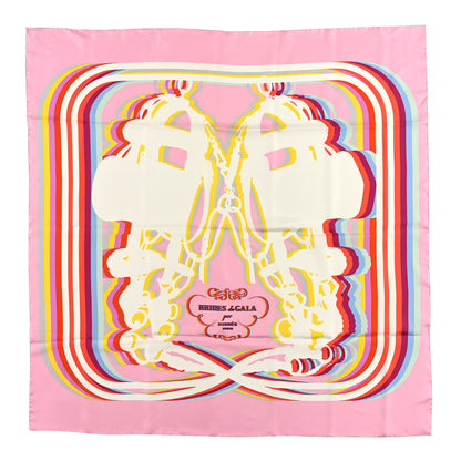 Hermes Silk Brides De Gala Shadow Scarf 90 Rose Pale White Multicolor 1 of 3
