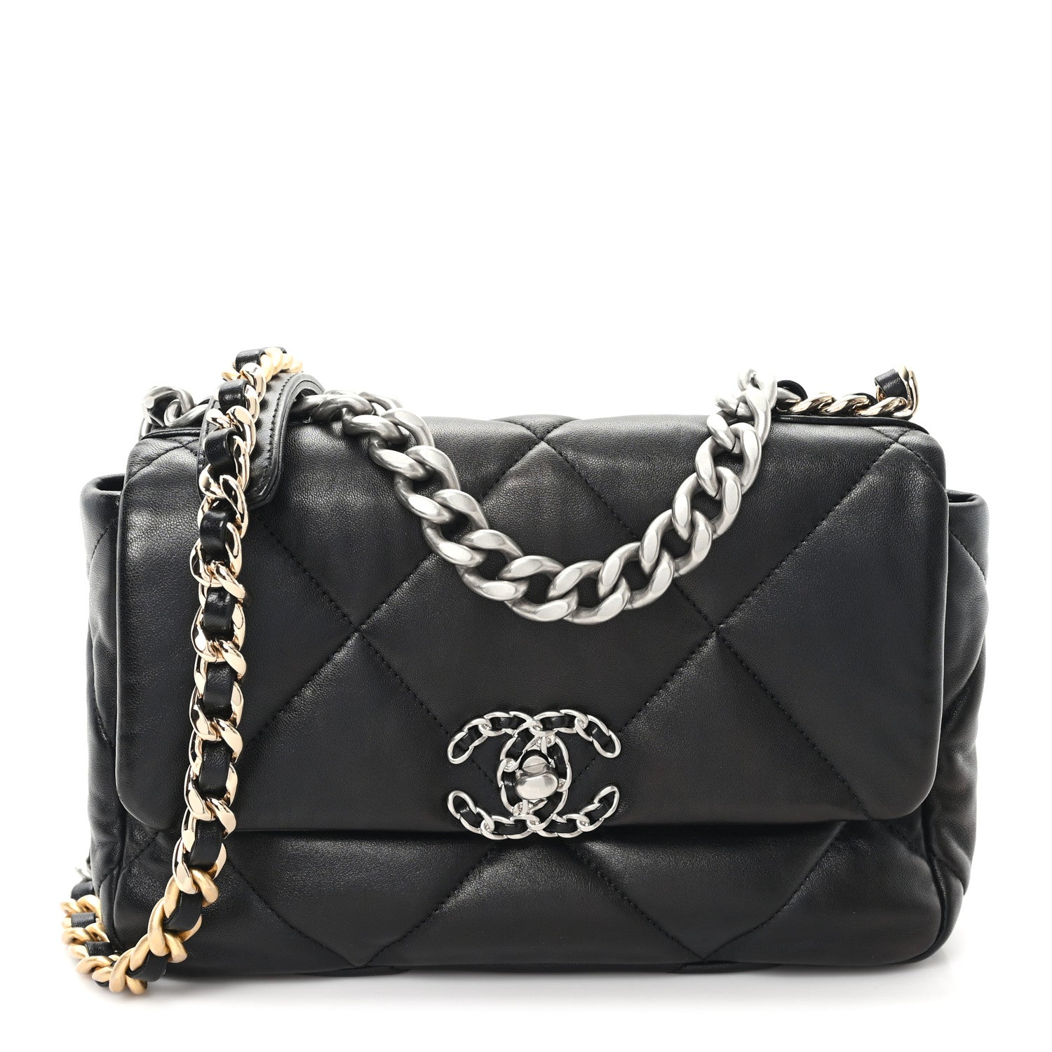 Chanel Lambskin Quilted Medium Chanel 19 Flap Black 1 of 11