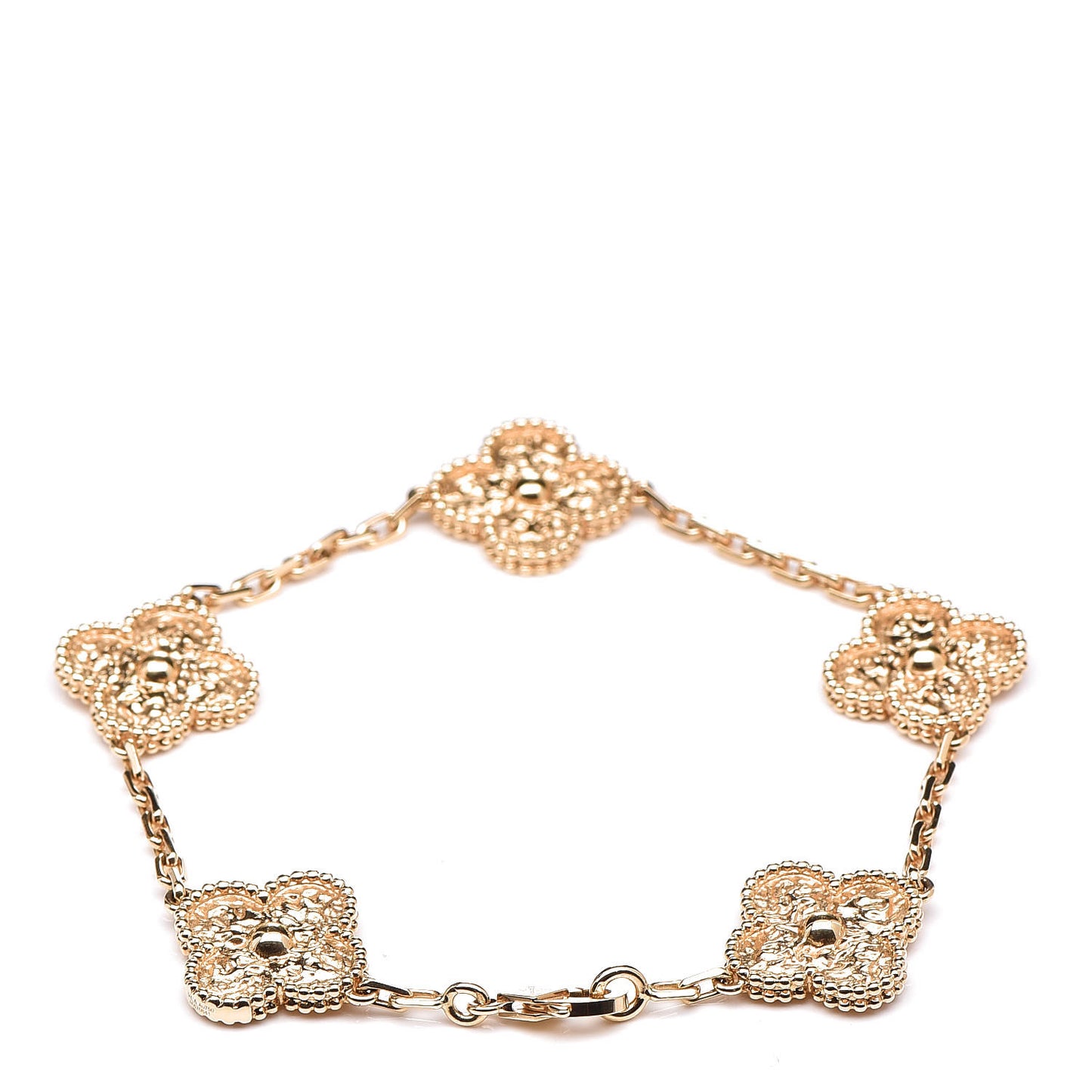 18K Yellow Gold 5 Motifs Vintage Alhambra Bracelet