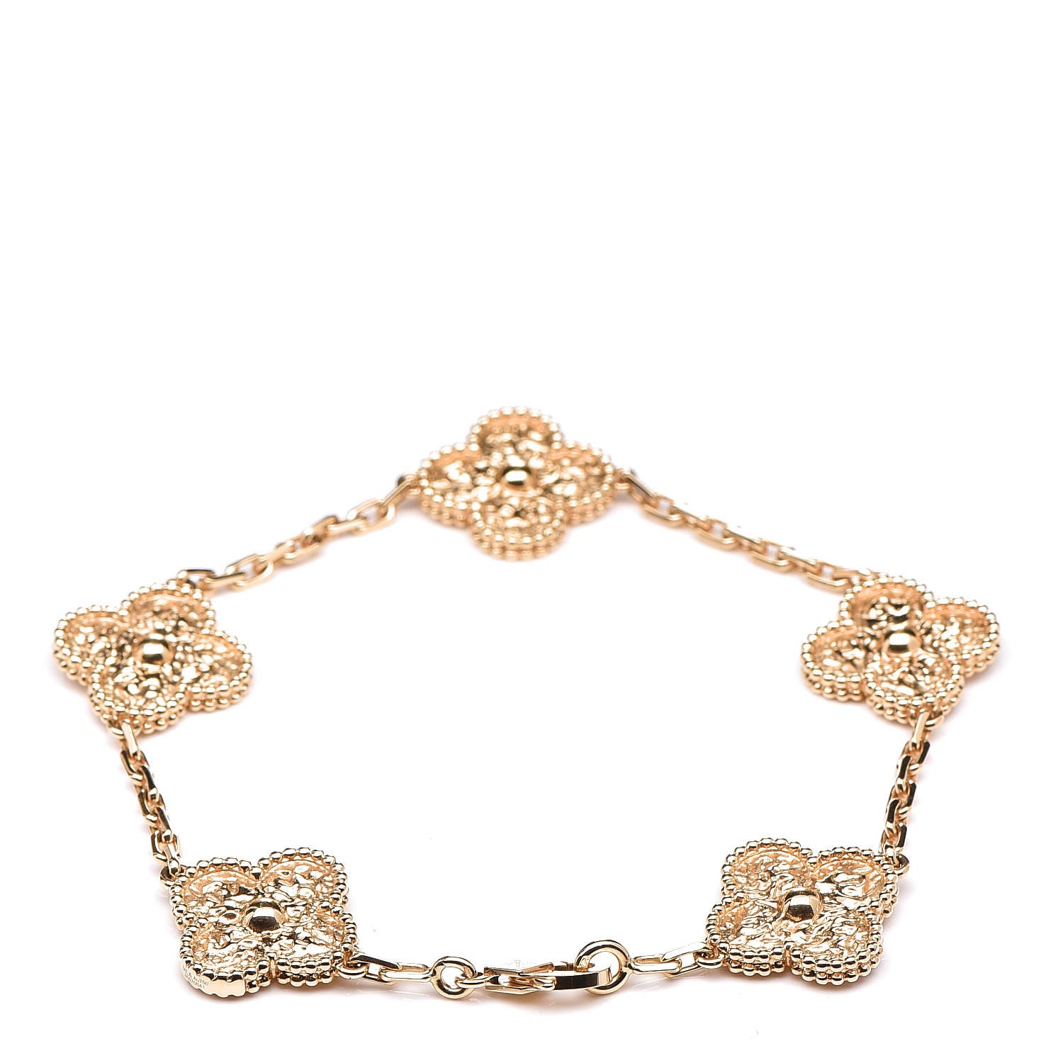 Van Cleef & Arpels 18K Yellow Gold 5 Motifs Vintage Alhambra Bracelet 3 of 6