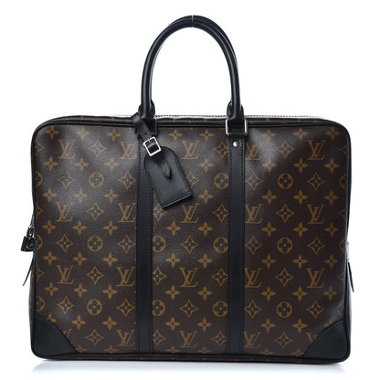 Louis Vuitton Monogram Macassar Porte Documents Voyage Soft Briefcase 1 of 9
