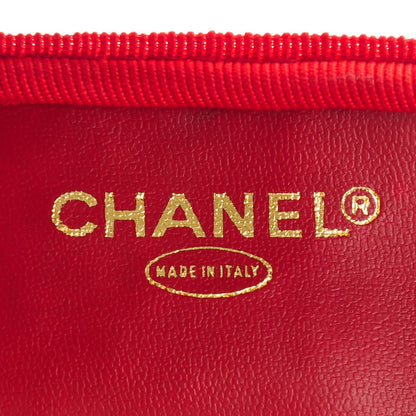 Chanel Vinyl Lambskin Vanity Cosmetic Case Red 6 of 7