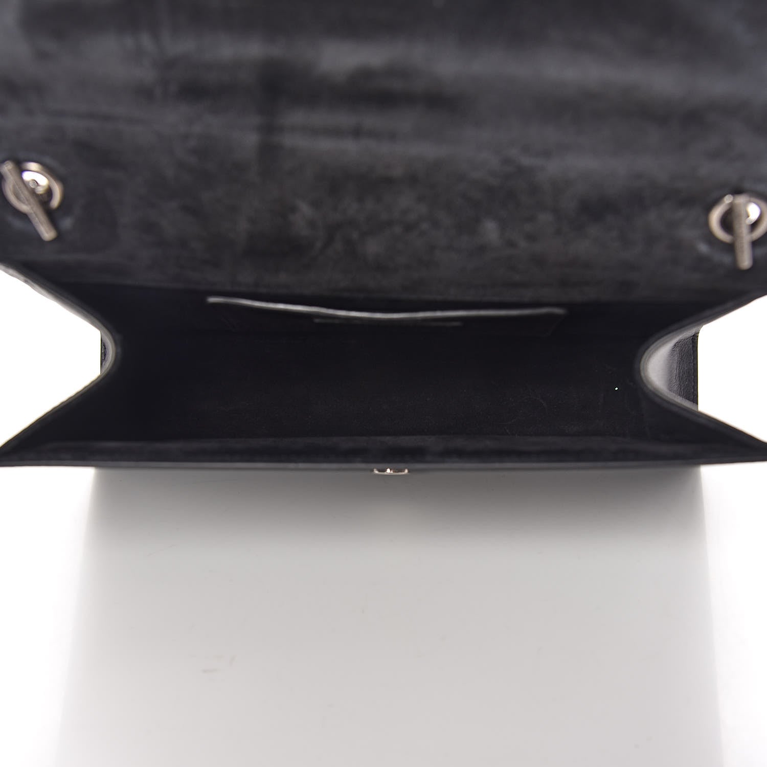 Saint Laurent Calfskin Fringe Medium Snake Monogram Satchel Black 7 of 9