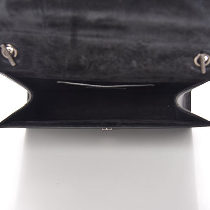 Saint Laurent Calfskin Fringe Medium Snake Monogram Satchel Black 7 of 9