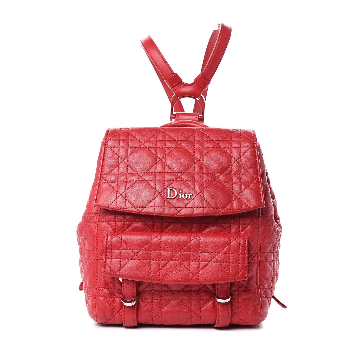 Lambskin Cannage Small Stardust Backpack Red