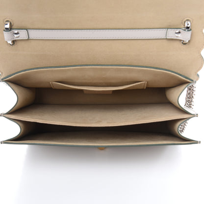 Fendi Vitello Liberty Scalloped Studded Kan I Shoulder Bag Grigio Polvere 5 of 9