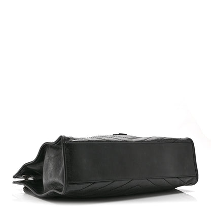 Saint Laurent Crinkled Calfskin Matelasse Monogram Large Niki Shopper Tote Black 4 of 11