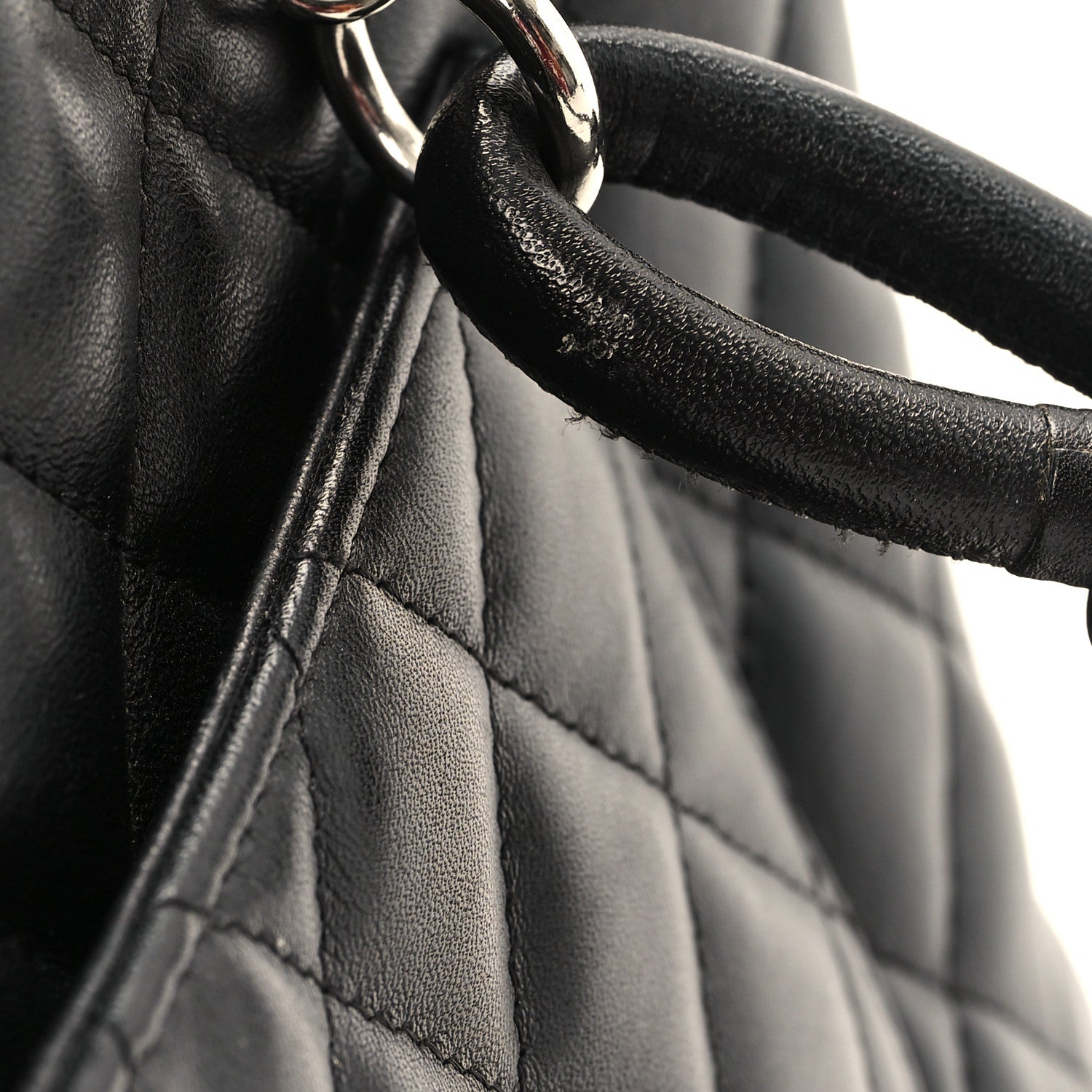 Chanel Calfskin Quilted Large Cambon Bowler Black White 11 of 12