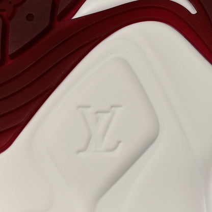 Louis Vuitton Mix Materials Suede Calfskin Run 55 Sneakers 41 Burgundy 8 of 10