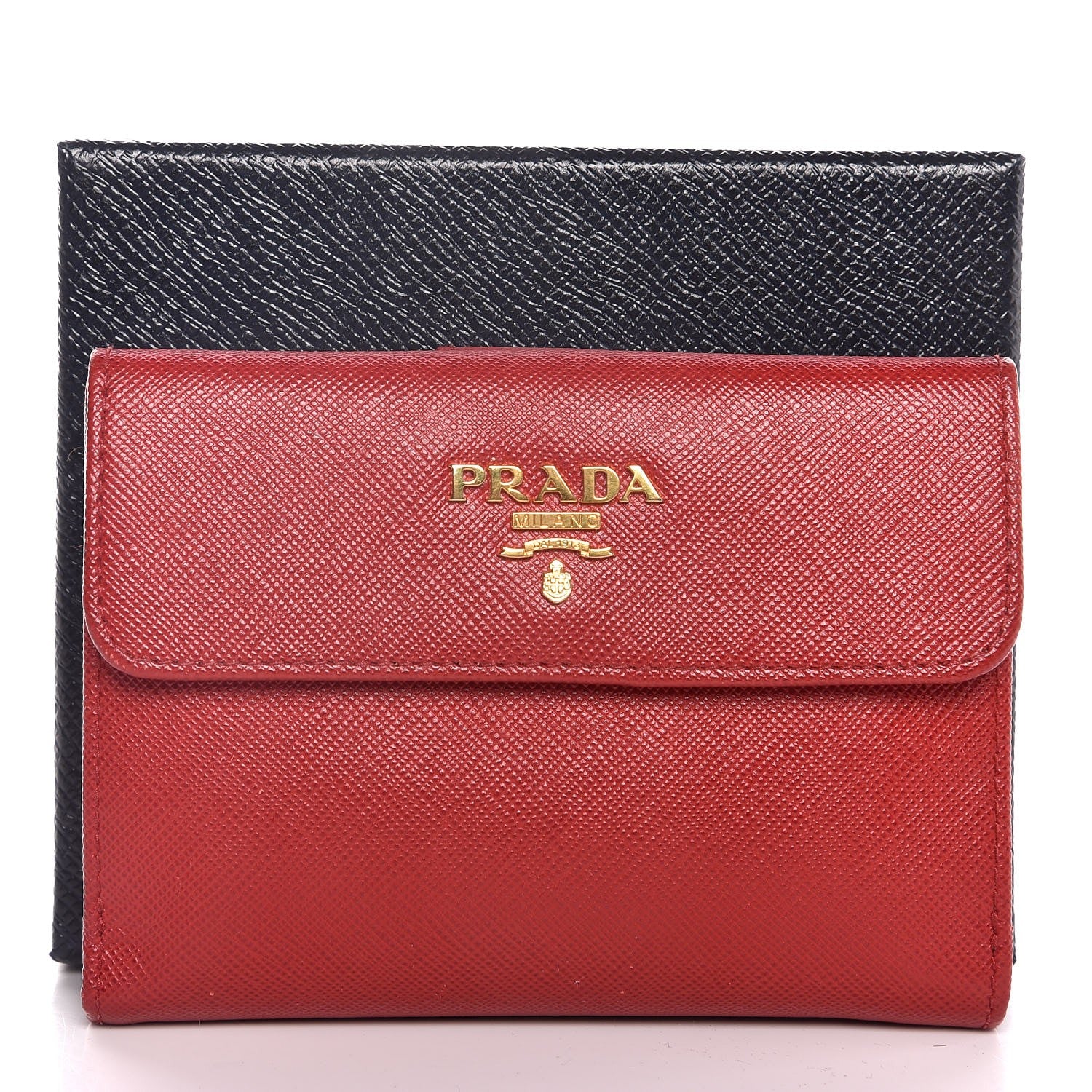 Prada Saffiano Metal Flap Wallet Fuoco 8 of 8