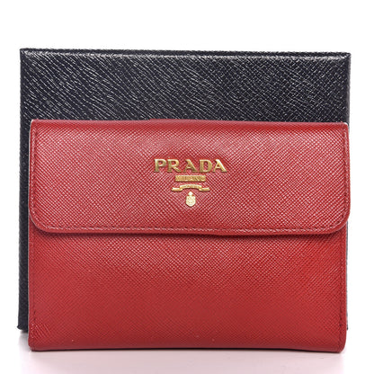 Prada Saffiano Metal Flap Wallet Fuoco 8 of 8