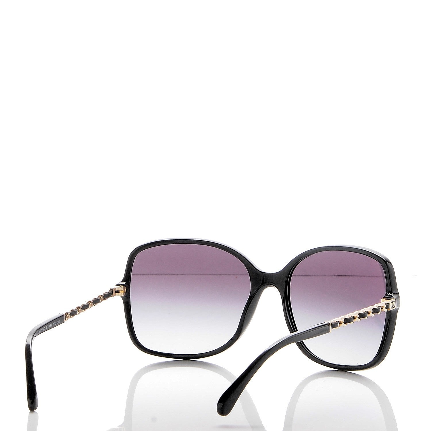 Chanel Lambskin Square Chain Sunglasses 5210-Q Black 4 of 9