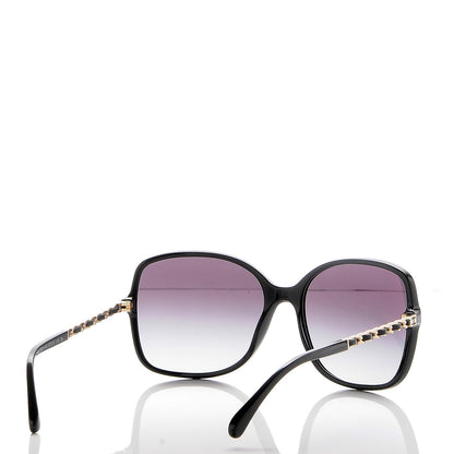 Chanel Lambskin Square Chain Sunglasses 5210-Q Black 4 of 9