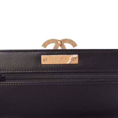 Chanel Lambskin Quilted CC Chic Wallet on Chain WOC Black Gold 6 of 12