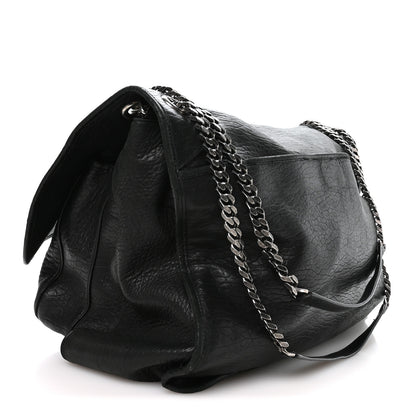 Saint Laurent Grained Lambskin Monogram Oversized Niki Chain Satchel Black 2 of 10