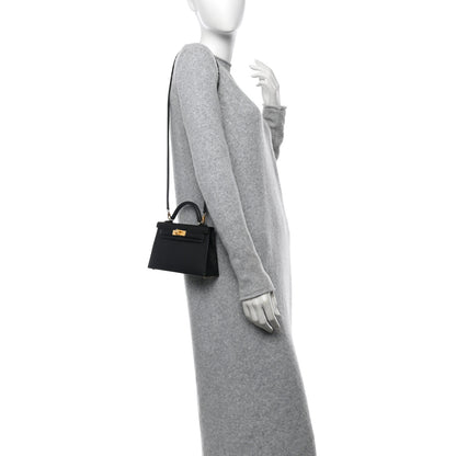 Hermes Epsom Mini Kelly Sellier 20 Black 2 of 11