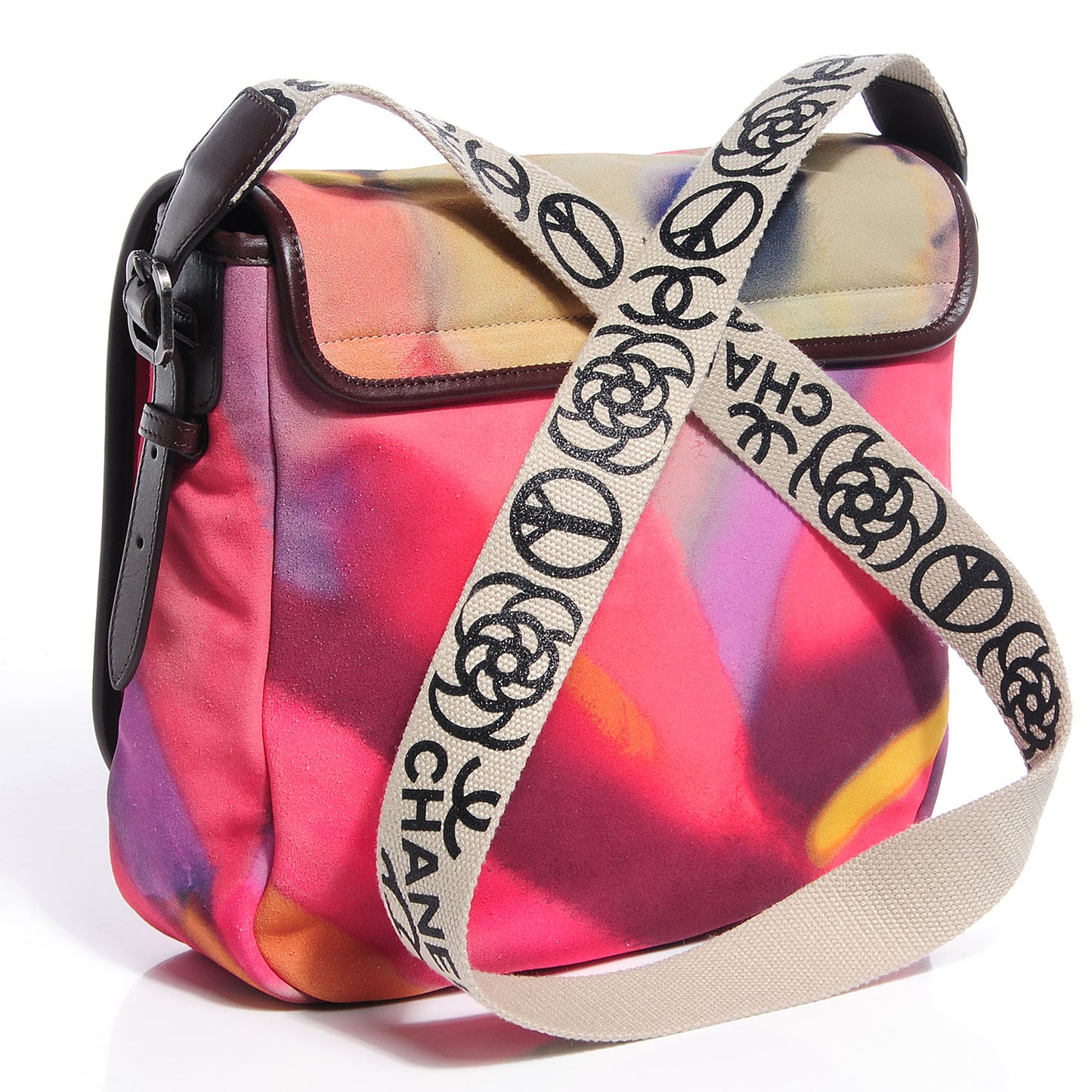 Printed Ultra Soft Lambskin Medium Flower Power Messenger