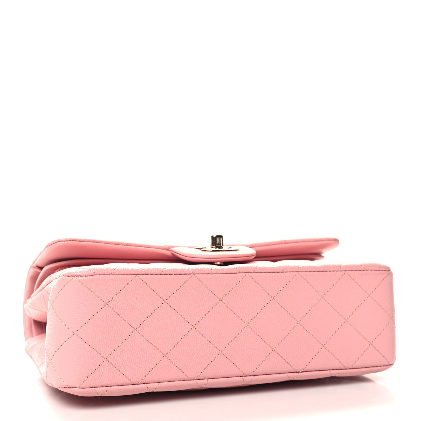 Caviar Quilted Small Double Flap Pink