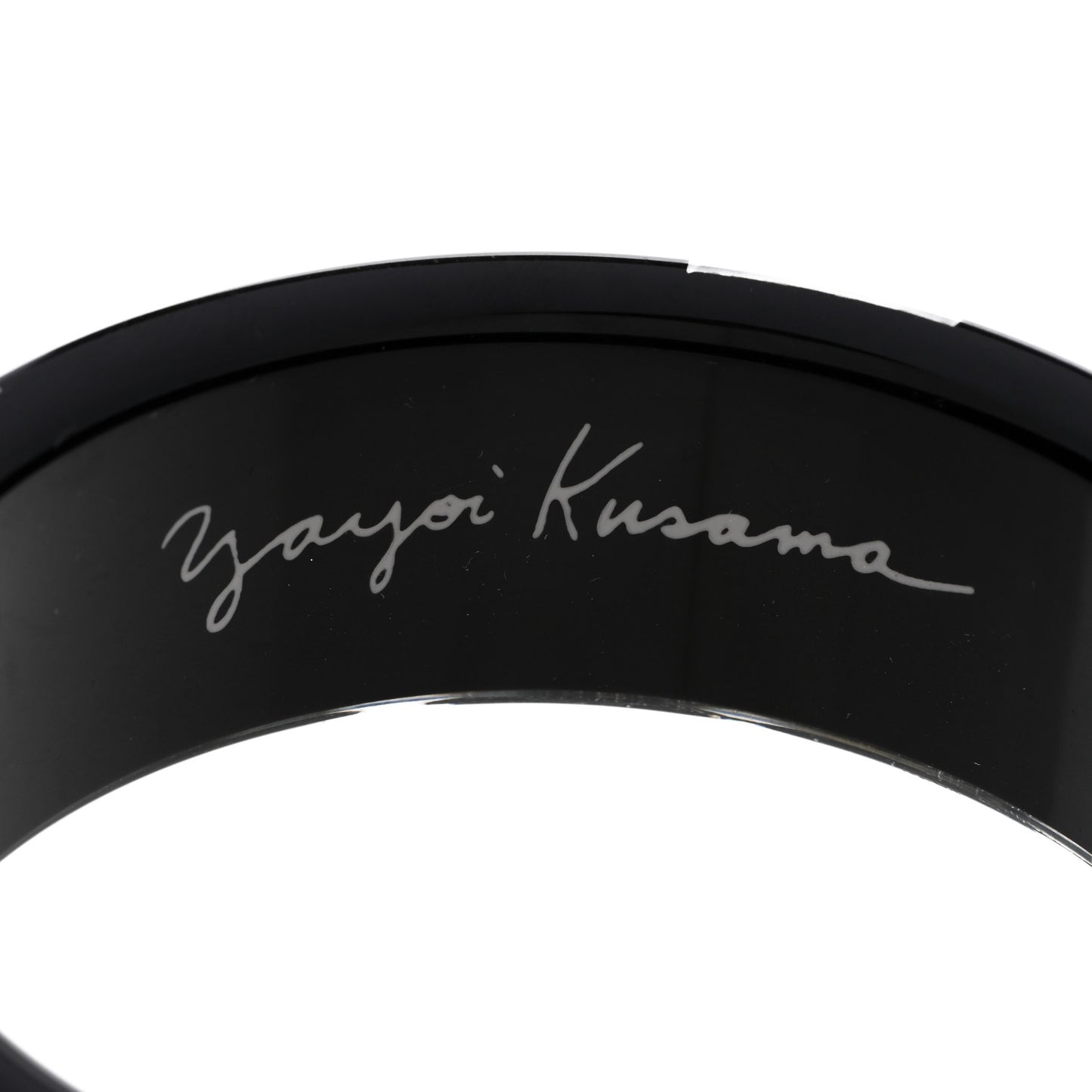 X Yayoi Kusama Infinity Dots Wide Bangle Bracelet Black White
