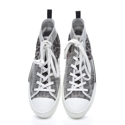 Christian Dior Canvas Leopard Print Mens B23 High Top Sneakers 45 White 5 of 10