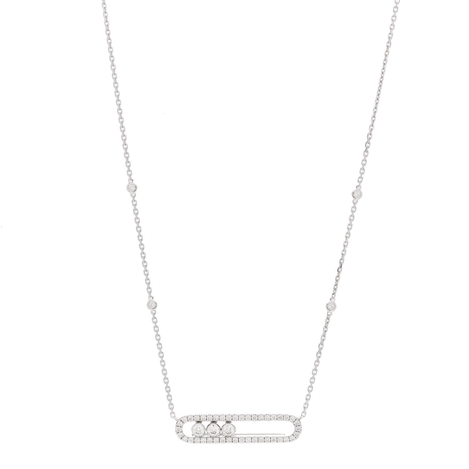 Messika 18K White Gold Diamond Move Pave Necklace 1 of 5