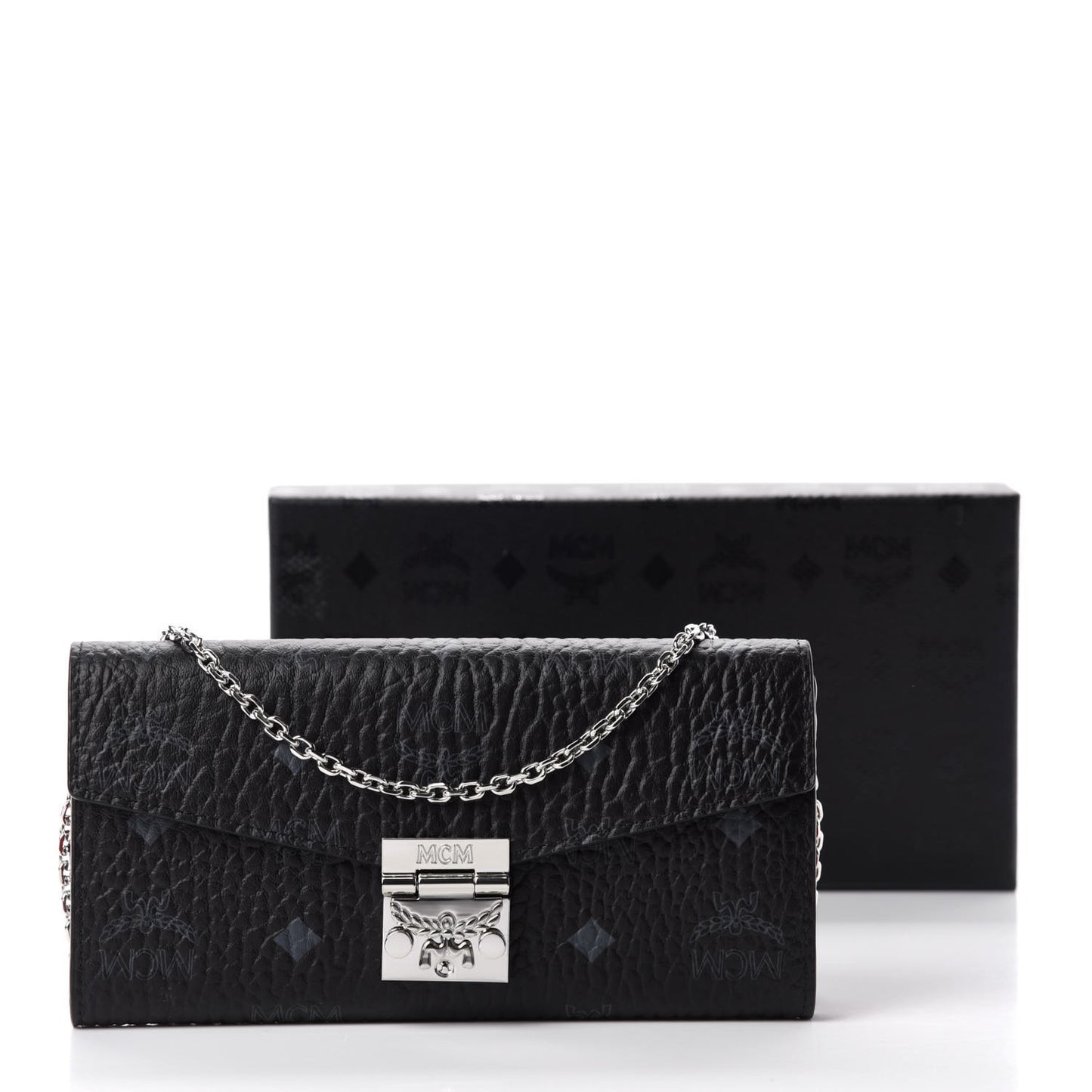 Visetos Large Patricia Wallet On Chain Black