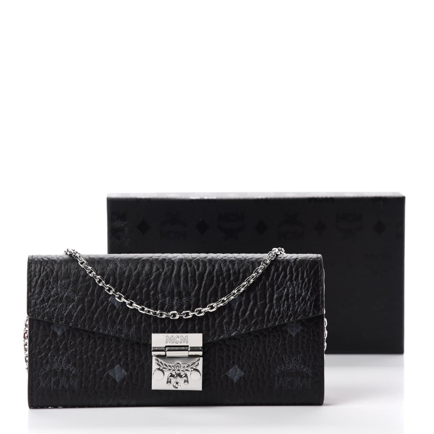 MCM Visetos Large Patricia Wallet On Chain Black 11 of 11