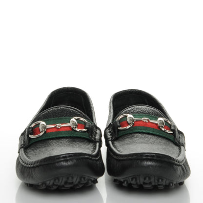 Gucci Road Calfskin Web Womens Horsebit Driver Loafers 38 Black 2 of 7