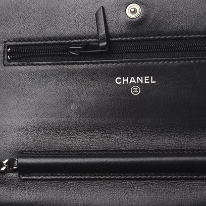Chanel Lambskin Quilted Wallet On Chain WOC Black 12 of 14