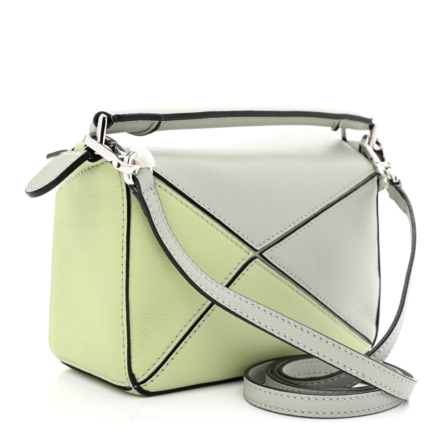 Loewe Calfskin Mini Puzzle Bag Ash Grey Light Celadon 3 of 10